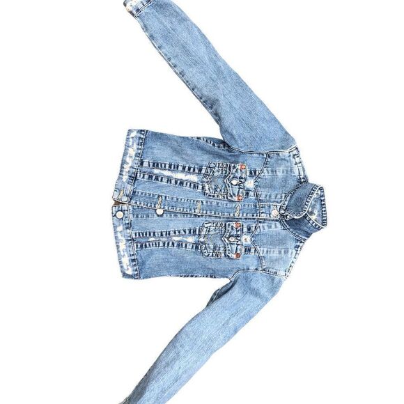 VINTAGE True Religion Jean Jacket JOEY Medium Blue - Picture 3 of 11